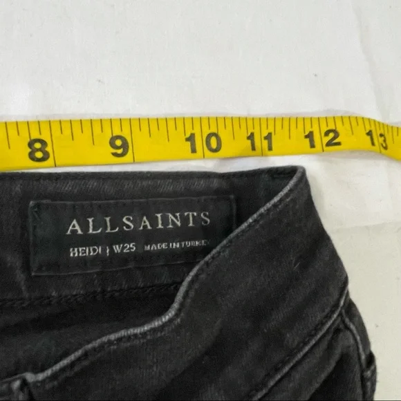 All Saints Black Heidi Crop Flare Raw Hem Jean - Picture 8 of 11